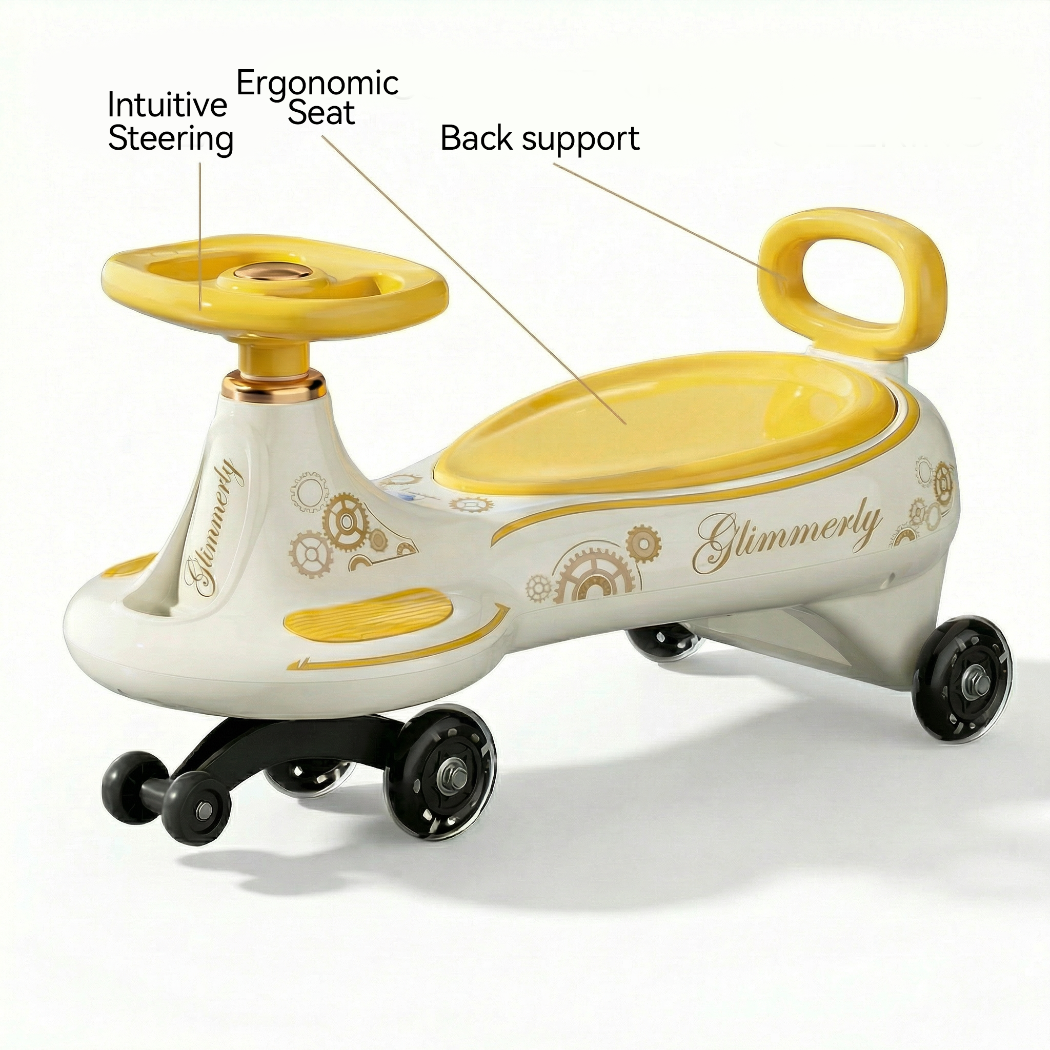 Premium children's twist car - Yellow