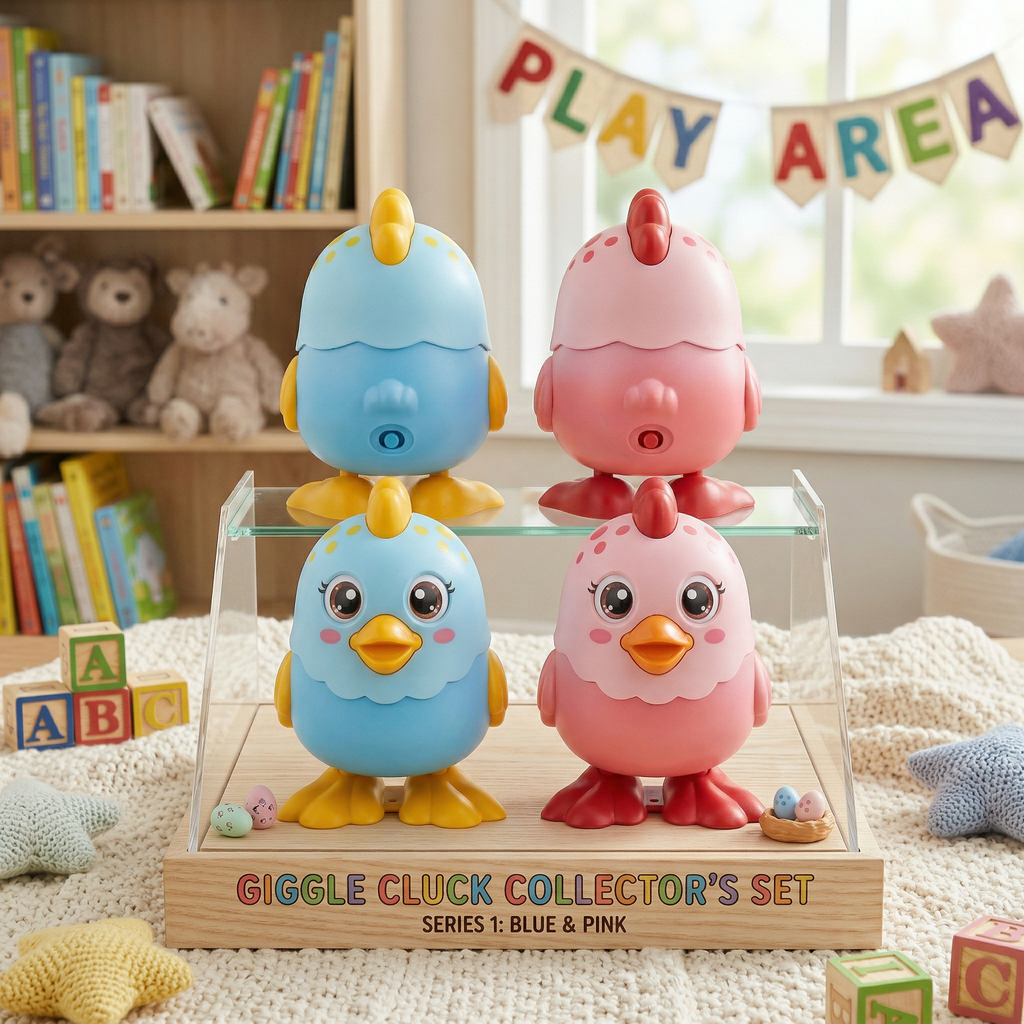 𝐺𝑖𝑔𝑔𝑙𝑒 𝐶𝑙𝑢𝑐𝑘 𝐶𝑜𝑙𝑙𝑒𝑐𝑡𝑜𝑟’𝑠 𝑆𝑒𝑡 – 𝐴𝑑𝑜𝑟𝑎𝑏𝑙𝑒 𝐵𝑙𝑢𝑒 & 𝑃𝑖𝑛𝑘 𝐶ℎ𝑖𝑐𝑘 𝑇𝑜𝑦 𝐷𝑢𝑜